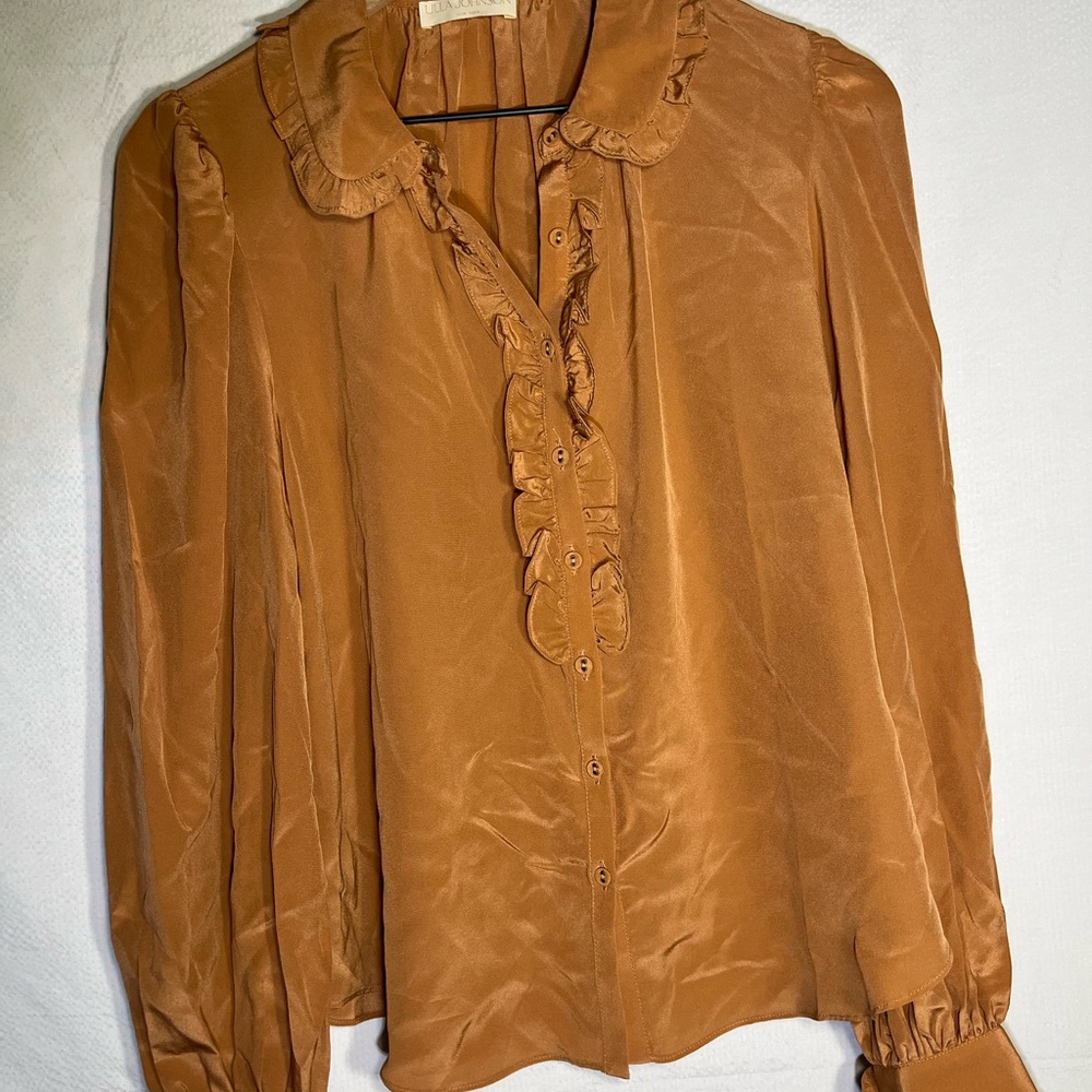 Ulla Johnson Rust Ruffled Blouse - image 1
